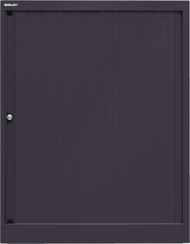 Bisley Rollladenschrank EuroTambour, 2 Fachböden, 2,5 OH, B 800 mm, Farbe Korpus schwarz, Rollladen schwarz Bild 1