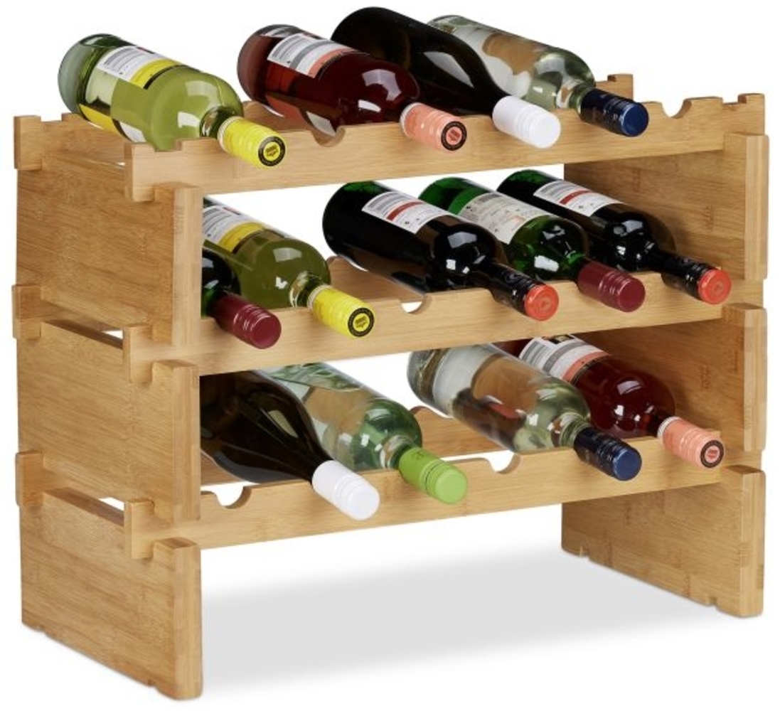 Stapelbares Weinregal aus Bambus Bild 1