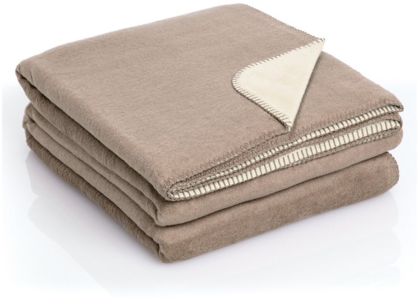 Wohndecke Moon Kuscheldecke Doubleface Baumwollmix ca 220x240cm gekettelter Rand, MOON Heimtextilien, Kuscheldecke Bild 1