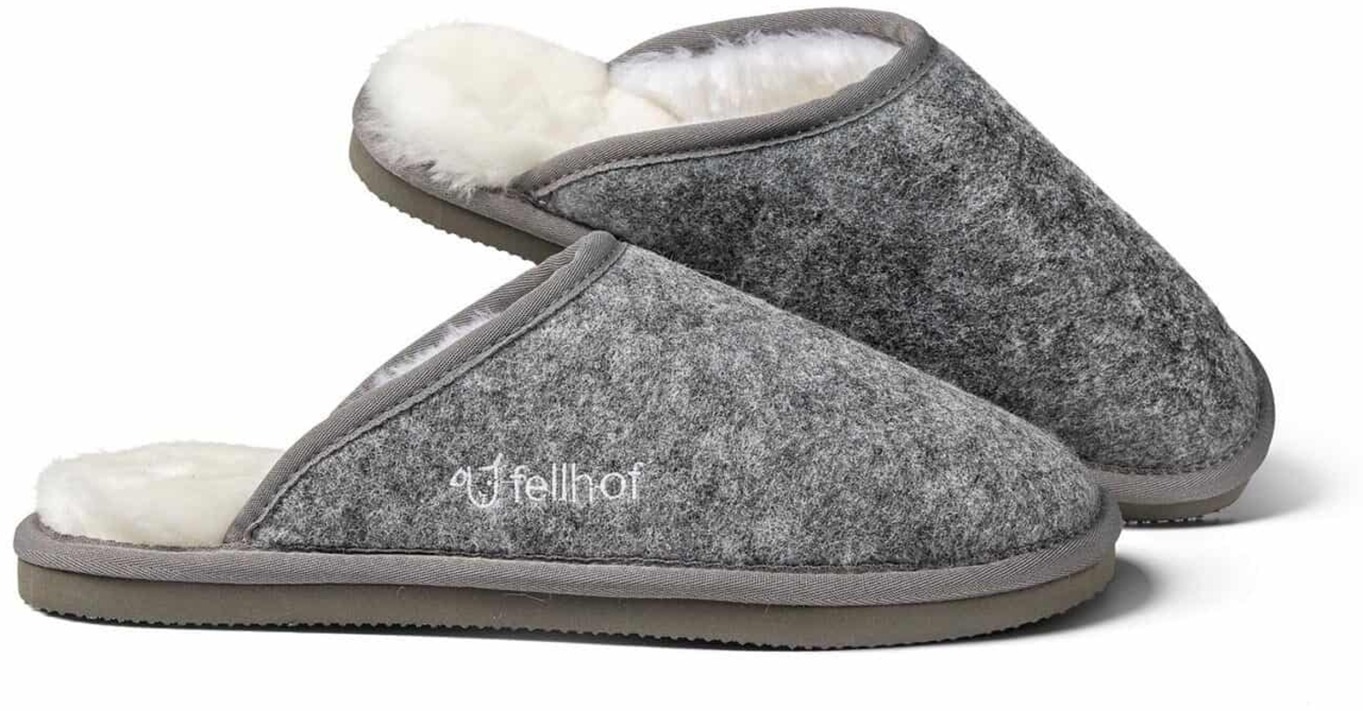 Fellhof Lammfellpantoffel Trendy Filz+|40/41| grau-melange Bild 1