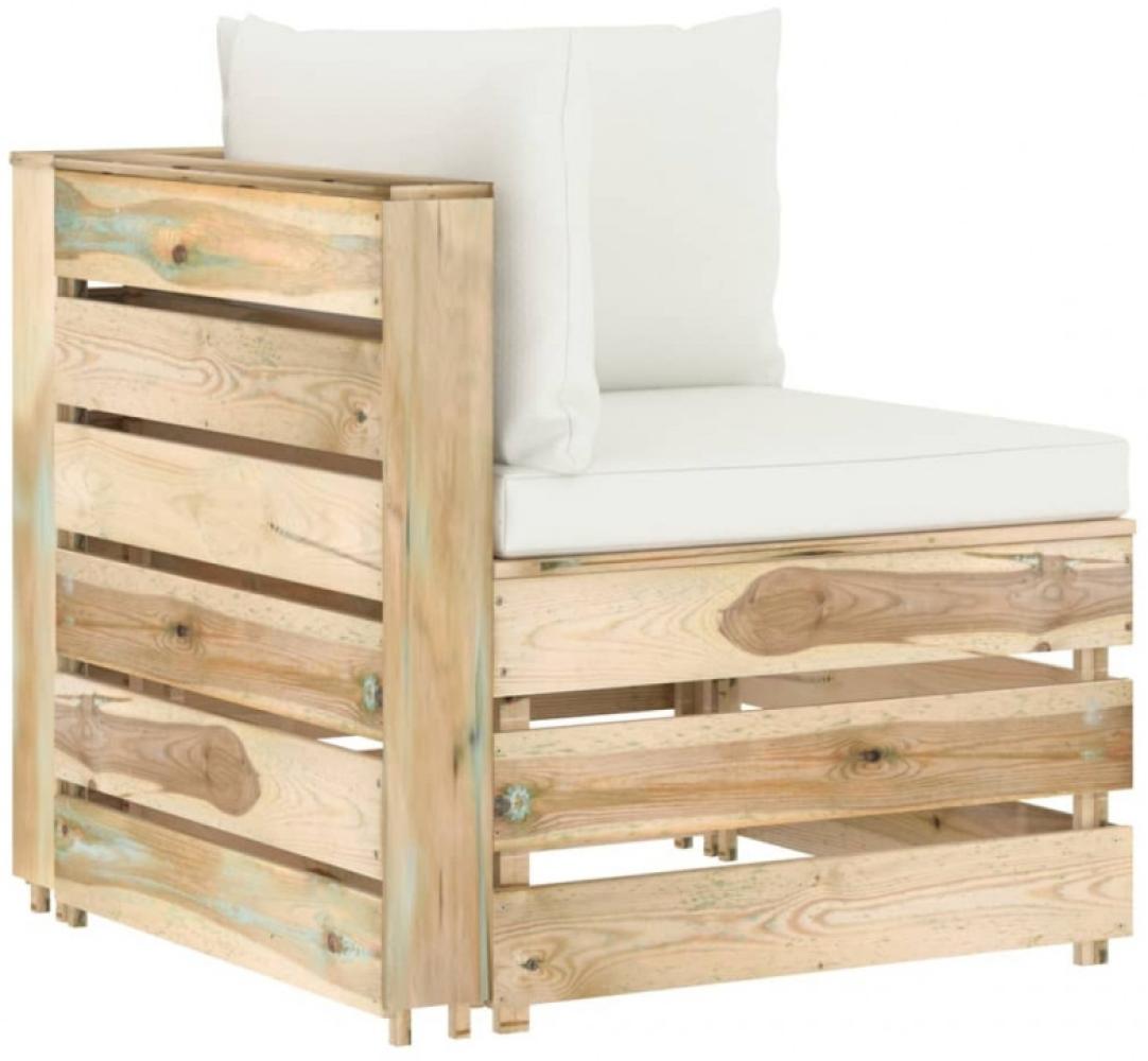 Modulares Ecksofa mit Kissen Grün Imprägniertes Holz Bild 1