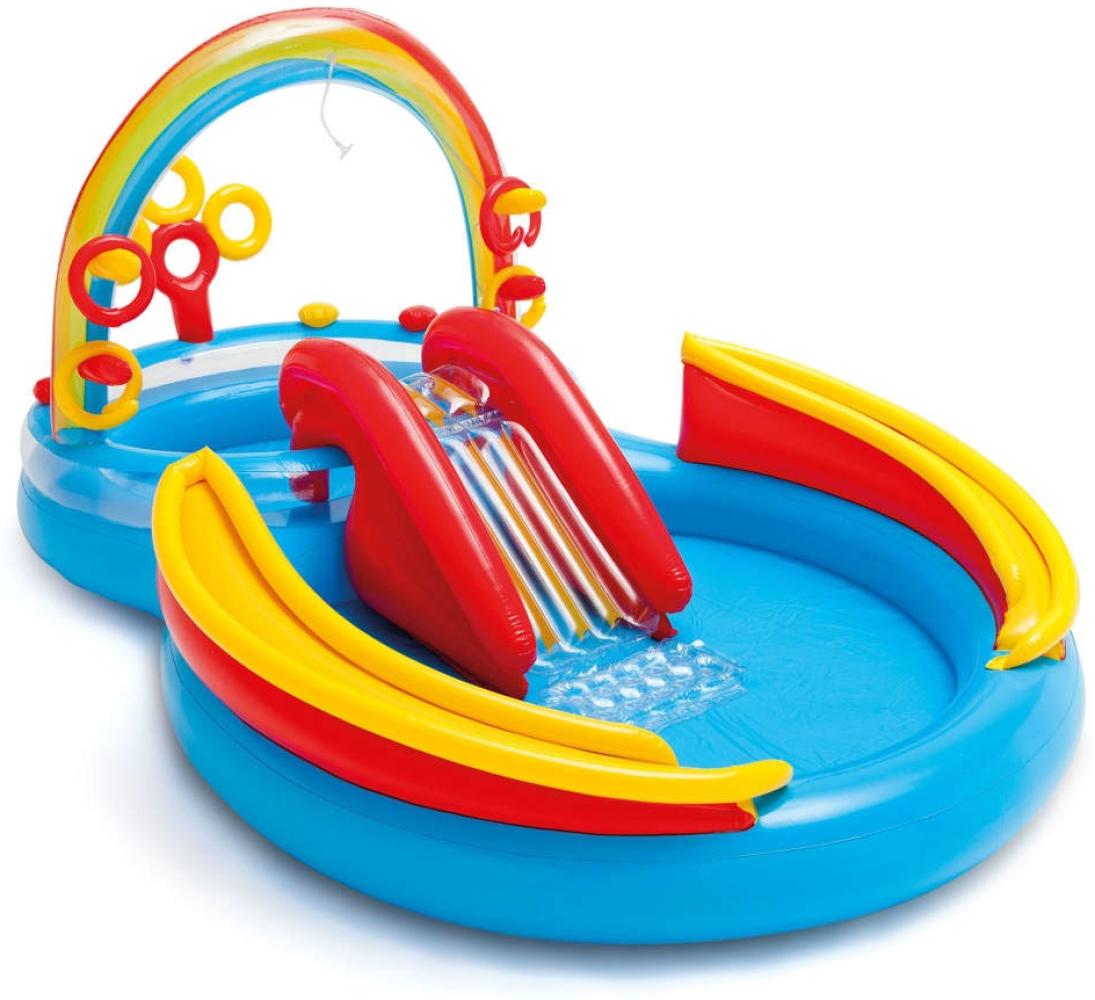 Intex Aufblasbarer Pool Rainbow Ring Play Center 297x193x135cm 57453NP 91526 Bild 1