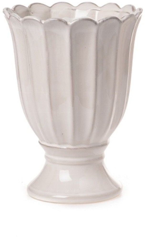 Linoows Pflanzkübel Pflanztopf Roma Kratervase Garten Amphore 27 cm (Set), Keramik Blumentopf creme-weiß Bild 1