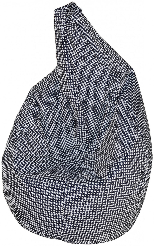 Dmora Pouf Maristella, Mehrzwecksessel, Sitzsack, Hockerhocker, Made in Italy, 80x80 h120 cm, Schwarz und Weiß, Hahnentritt klein Bild 1