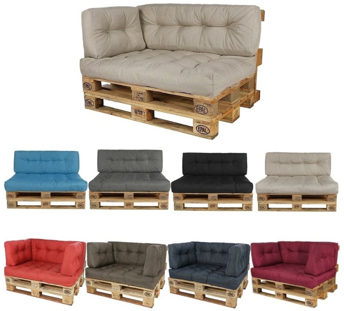 Palettenkissen Palettenauflage Leinen Sitzkissen Palettenpolster Polster Palettensofa Paletten Kissen Outdoor Sitzauflage - 120x80x18CM weinrot Bild 1