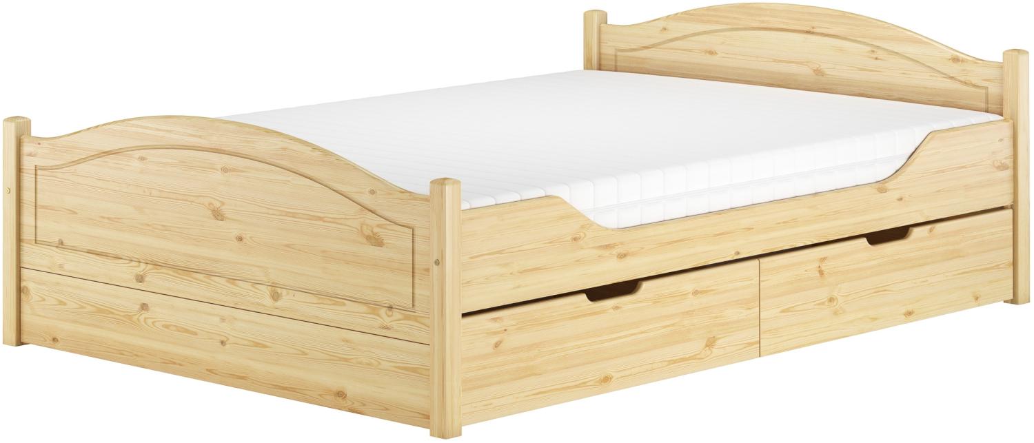 Doppelbett Massivholz 140x200 Komplettset Bett mit Staukasten V-60.33-14Rollrost und Matratze inkl. Bild 1