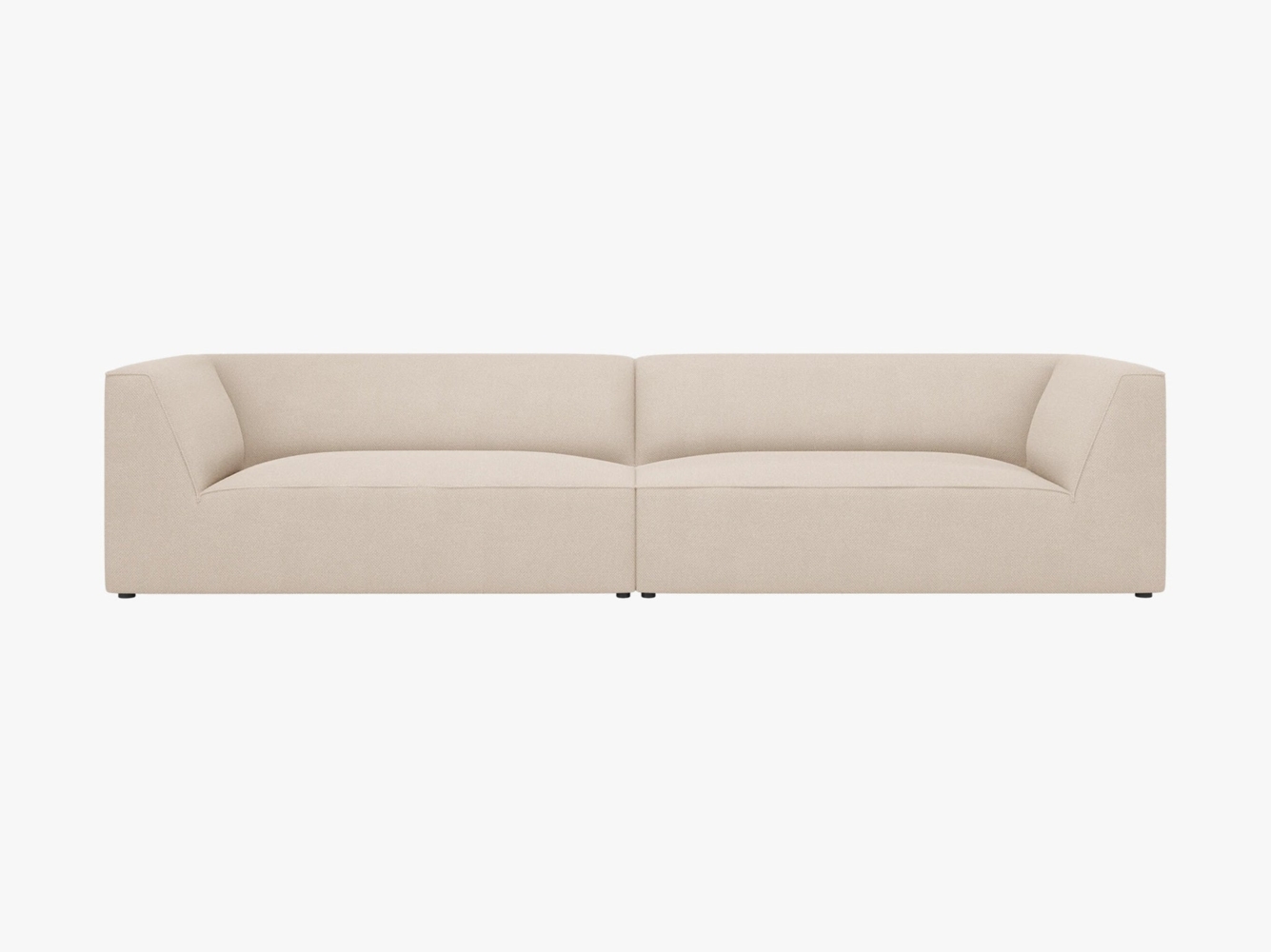 Micadoni Sofa Ruby 4-Sitzer Strukturierter Stoff Ottawa Beige Bild 1