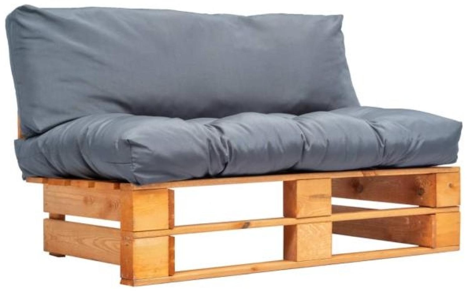 Garten-Palettensofa mit Grauen Kissen Kiefernholz Bild 1