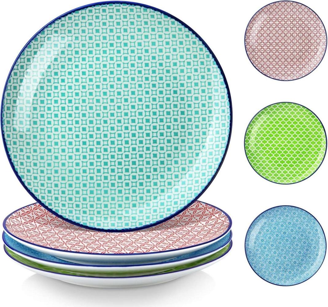 vancasso Porzellan Macaron 4tlg Flachteller bunt Geschirr Tellerset Bild 1