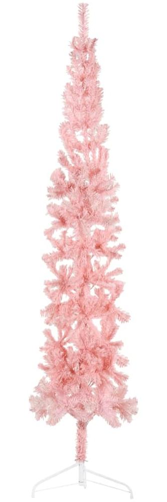 vidaXL Künstlicher Halb-Weihnachtsbaum mit Ständer Schlank Rosa 210 cm 344572 Bild 1