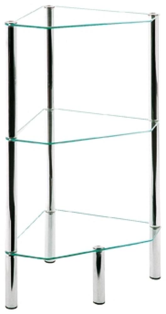 Regal >Emden< in Chrom aus Stahl, Glas - 46x77x32cm (BxHxT) Bild 1