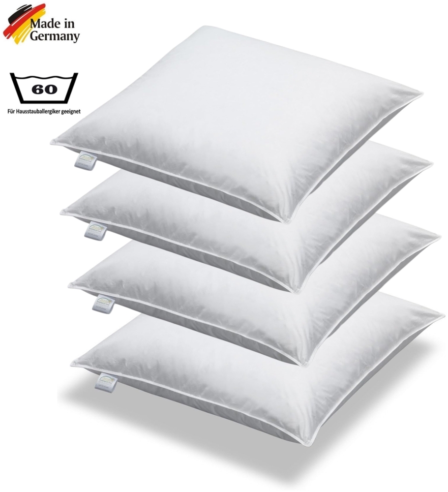4 Stück Daunen + Federn Kissen Sofakissen Füllkissen 50 x 50 cm Bild 1