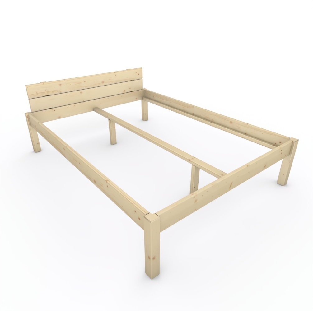 Pfostenbett "metallarm" Fichte Holzbett "Daybett" 160 x 220cm 48cm Doppelbett Bild 1