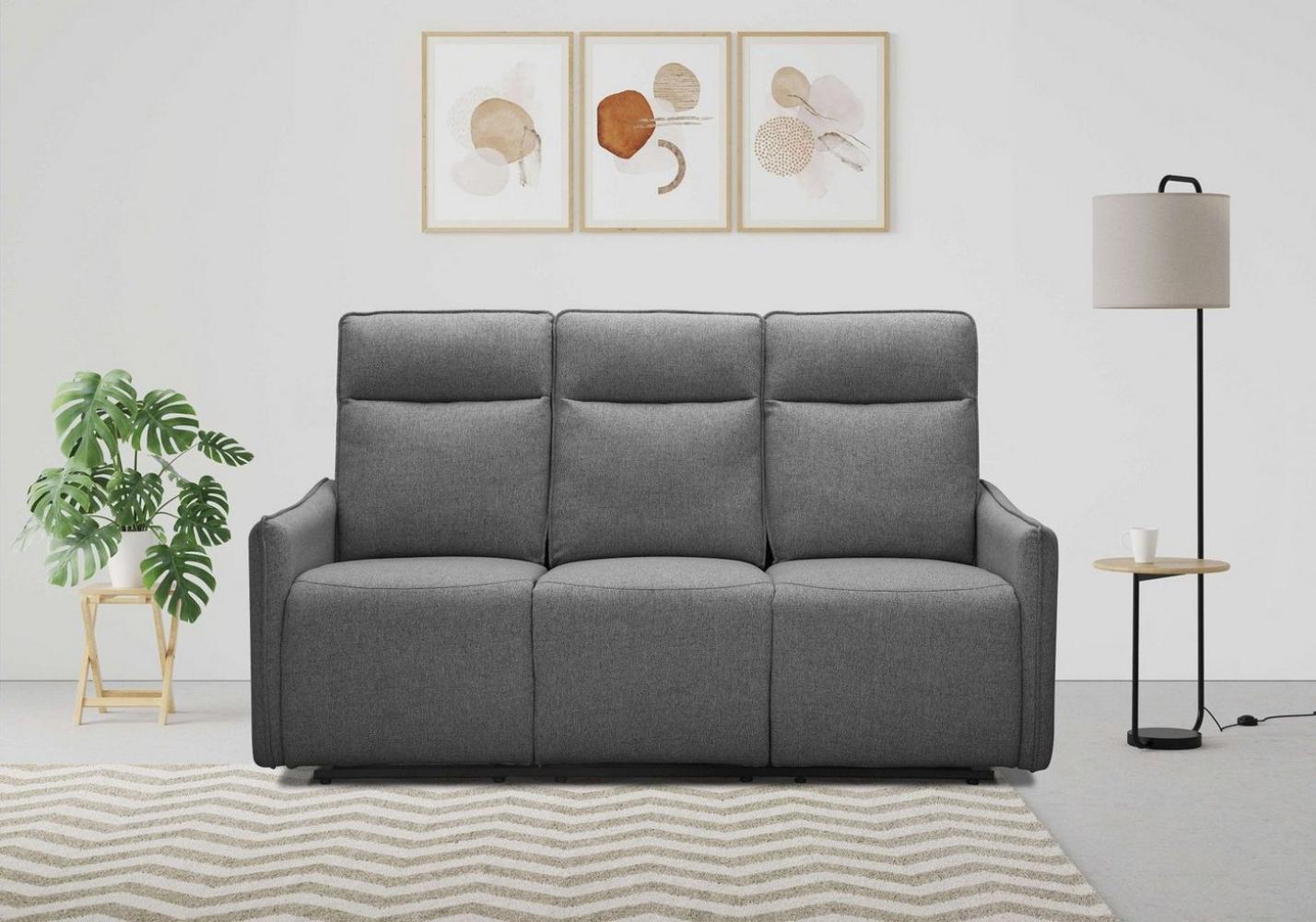 Dorel Home 3-Sitzer Lugo, Kinosofa mit Reclinerfunktion in Kunstleder und Webstoff, mit manueller Relaxfunktion in 2 Sitzen Bild 1