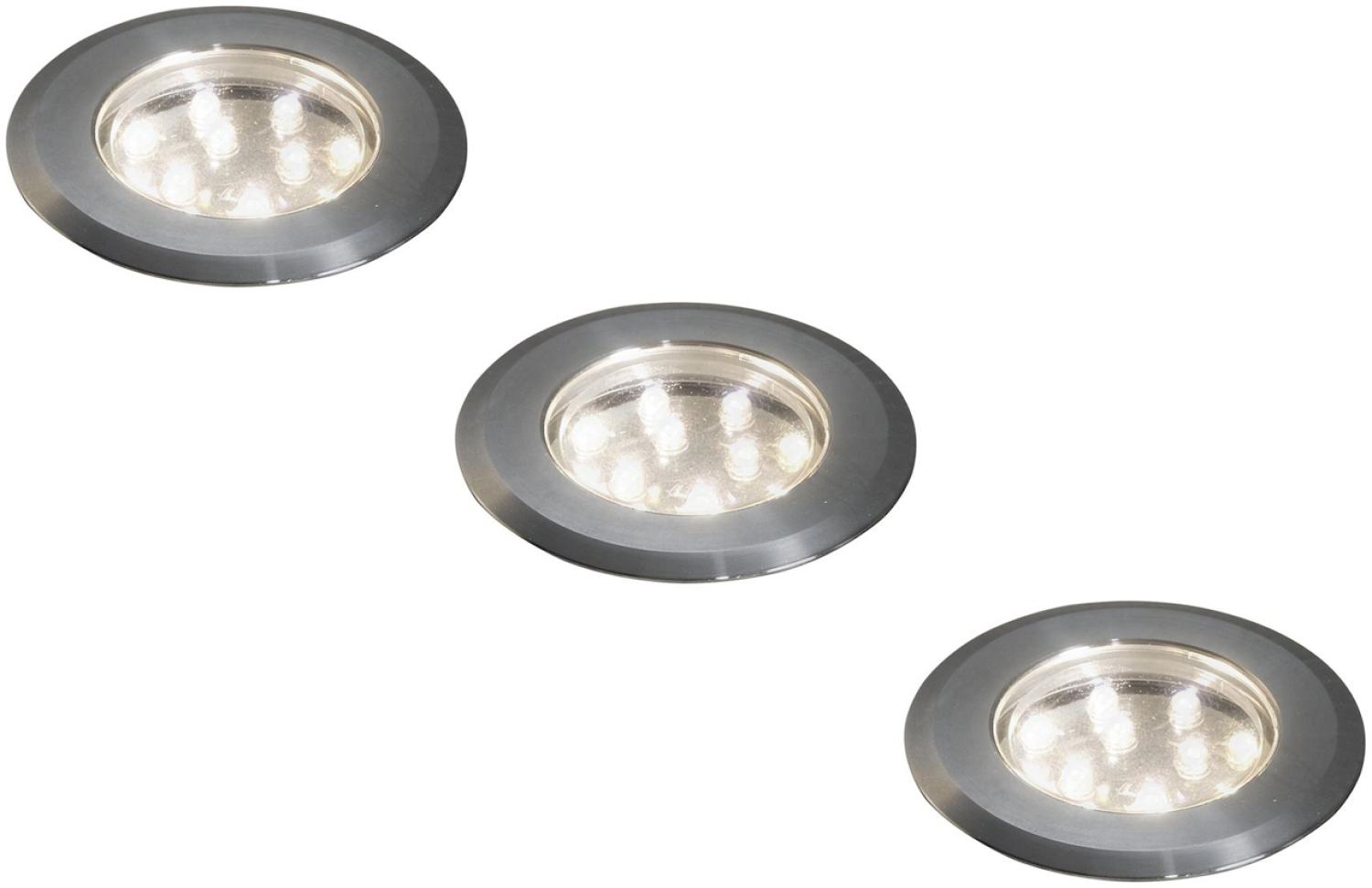 KONSTSMIDE No. 7469-000 Outdoor Mini LED Bodenspots 3tlg. Erweiterungsset Edelstahl Bild 1