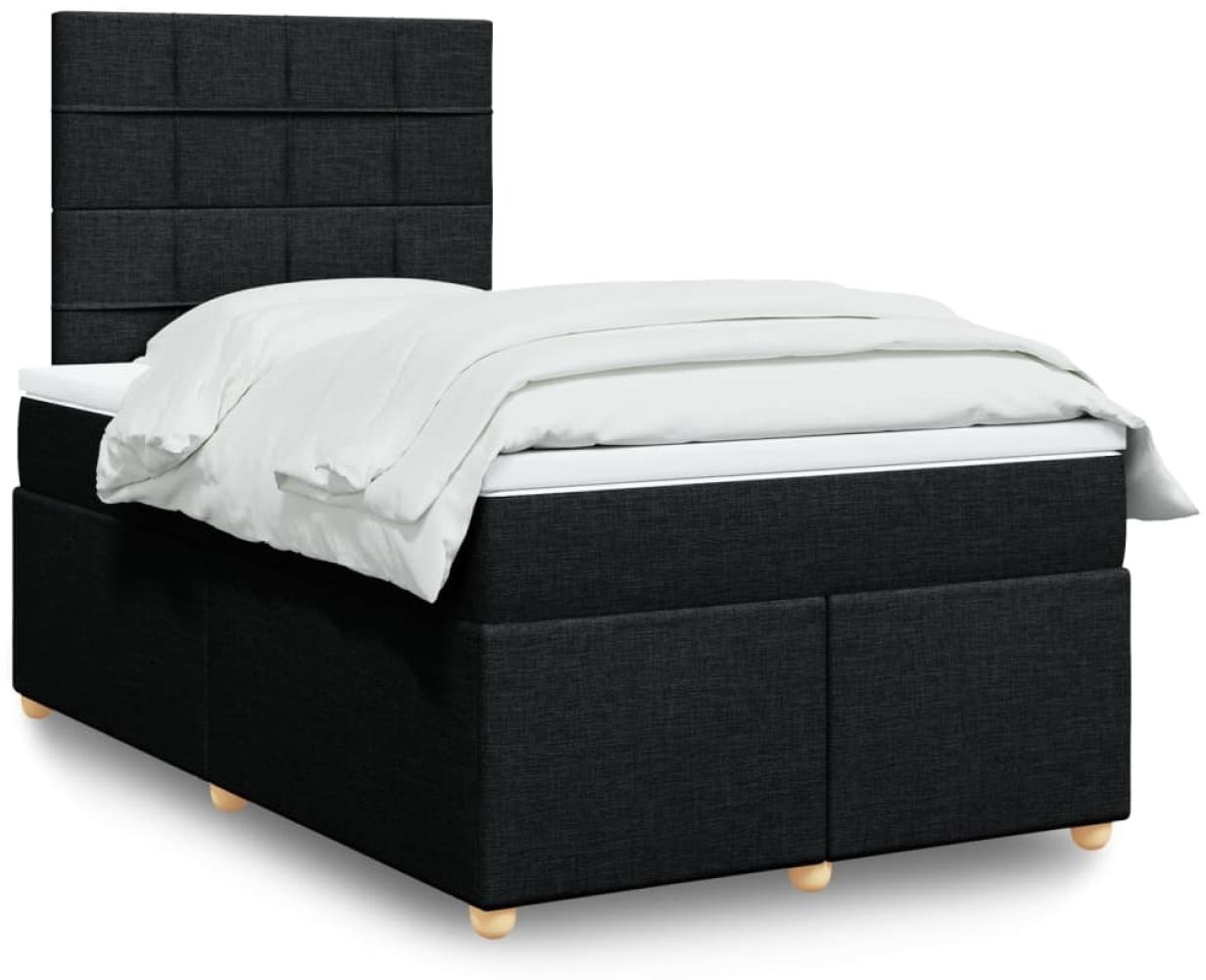 vidaXL Boxspringbett mit Matratze Schwarz 120x200 cm Stoff 3293549 Bild 1