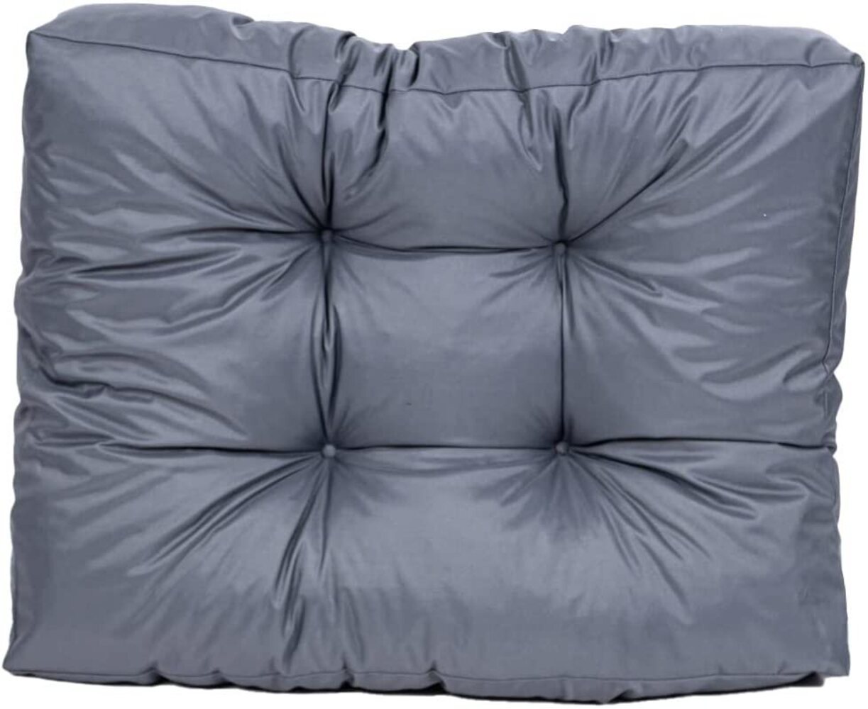 TexDeko® Garden halbes Palettenkissen 60 x 80 x 18 cm wasserabweisend Premium Sitzkissen gesteppt Palettenauflage für Europaletten Palettenmöbel Palettenpolster (Grau) Bild 1