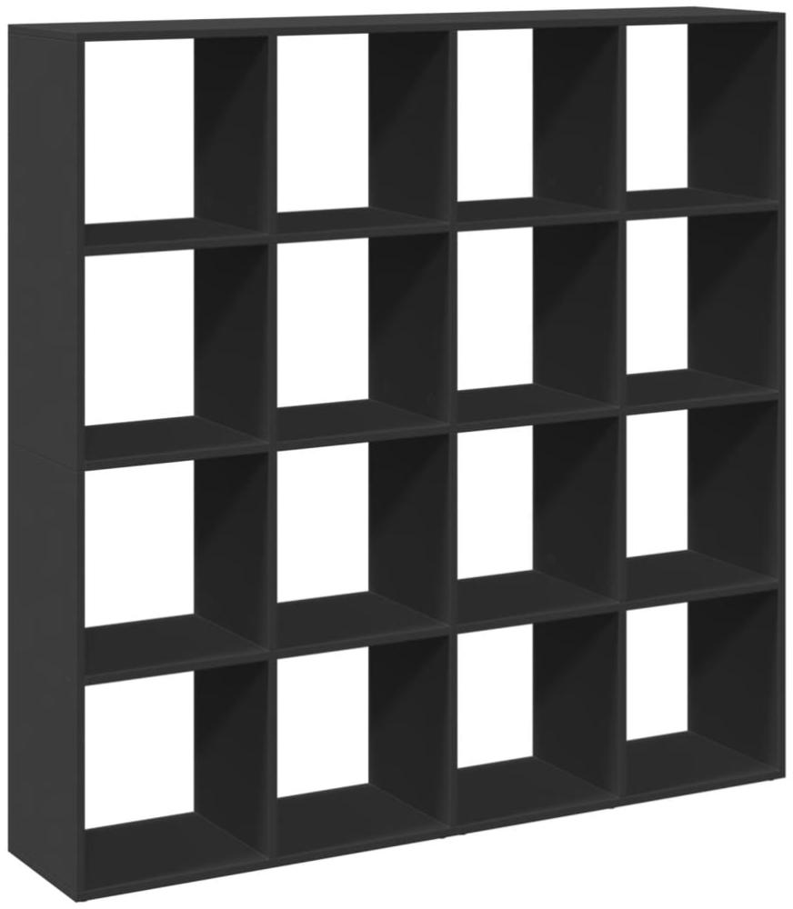 vidaXL Bücherregal Schwarz 137,5x29x137,5 cm Holzwerkstoff 3310290 Bild 1