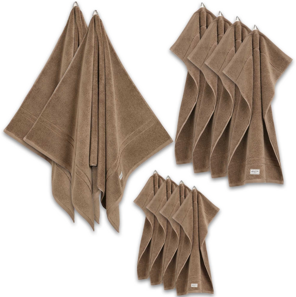 GANT Handtuch Set, 10-tlg. - Premium Towel, 2x Duschtuch, 4x Handtuch, 4x Gästetuch Beige Set Bild 1