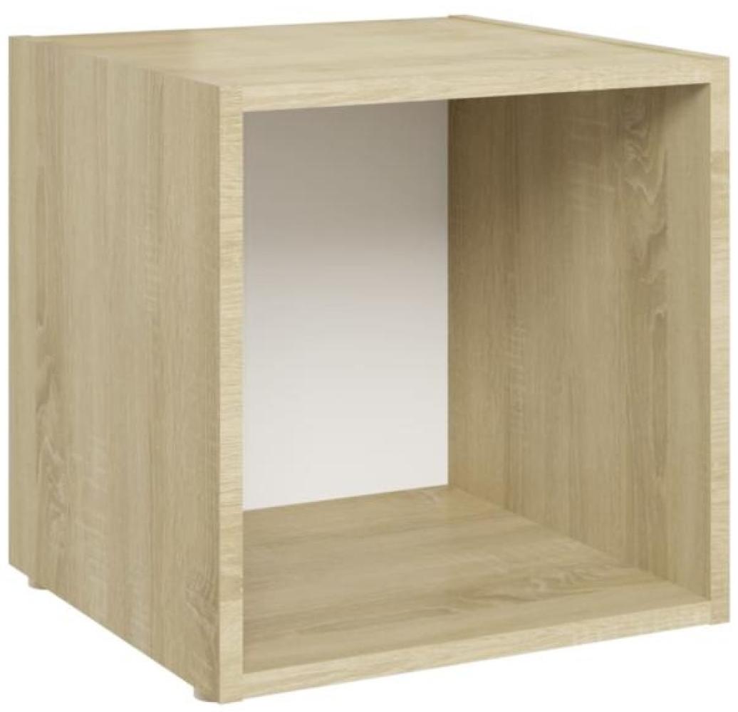 vidaXL TV-Schrank Weiß und Sonoma-Eiche 37x35x37 cm Holzwerkstoff 805513 Bild 1