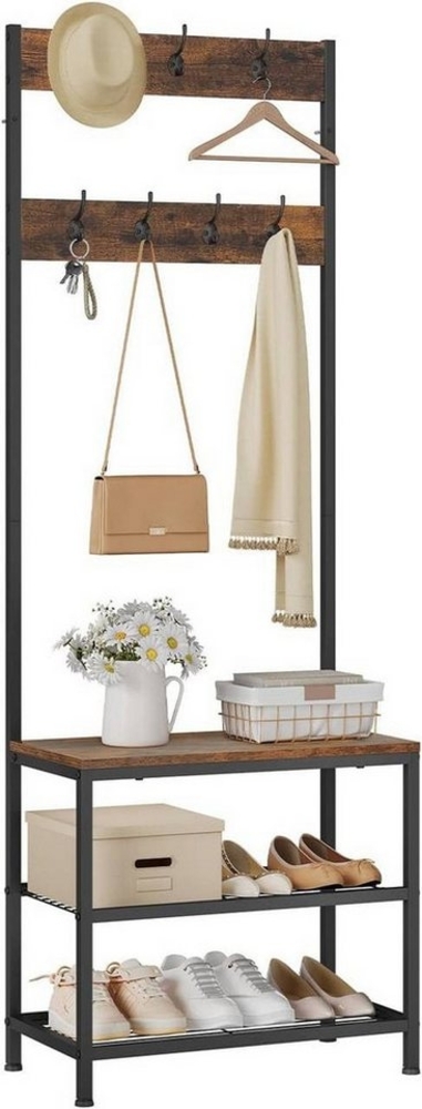 Woltu Kleiderständer, (1 St), aus Metall mit 7 Haken aus Holz Stahl Vintage Bild 1