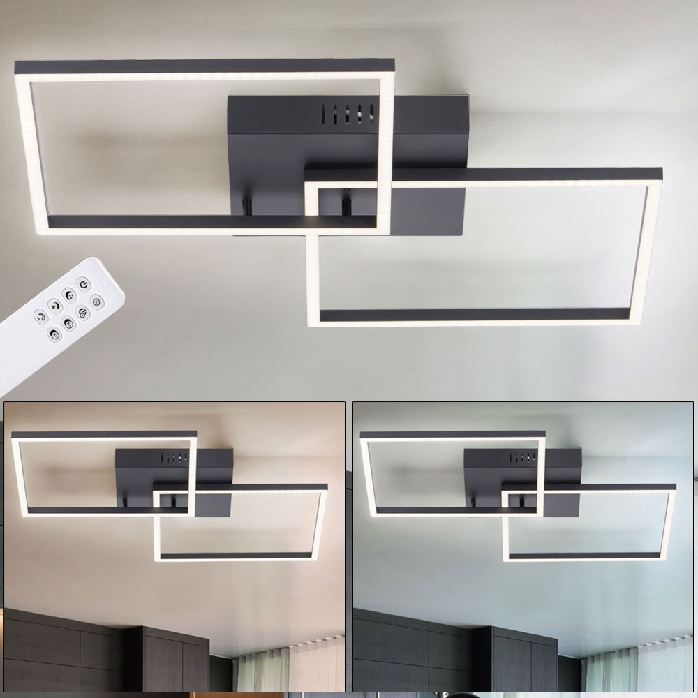 LED Deckenleuchte, dimmbar, Fernbedienung, CCT, L 53 cm Bild 1