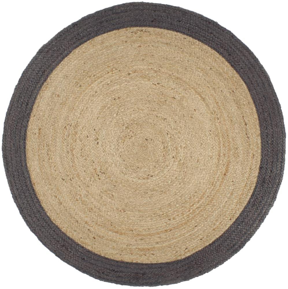 vidaXL Teppich Handgefertigt Jute mit Dunkelgrauem Rand 210 cm 343606 Bild 1