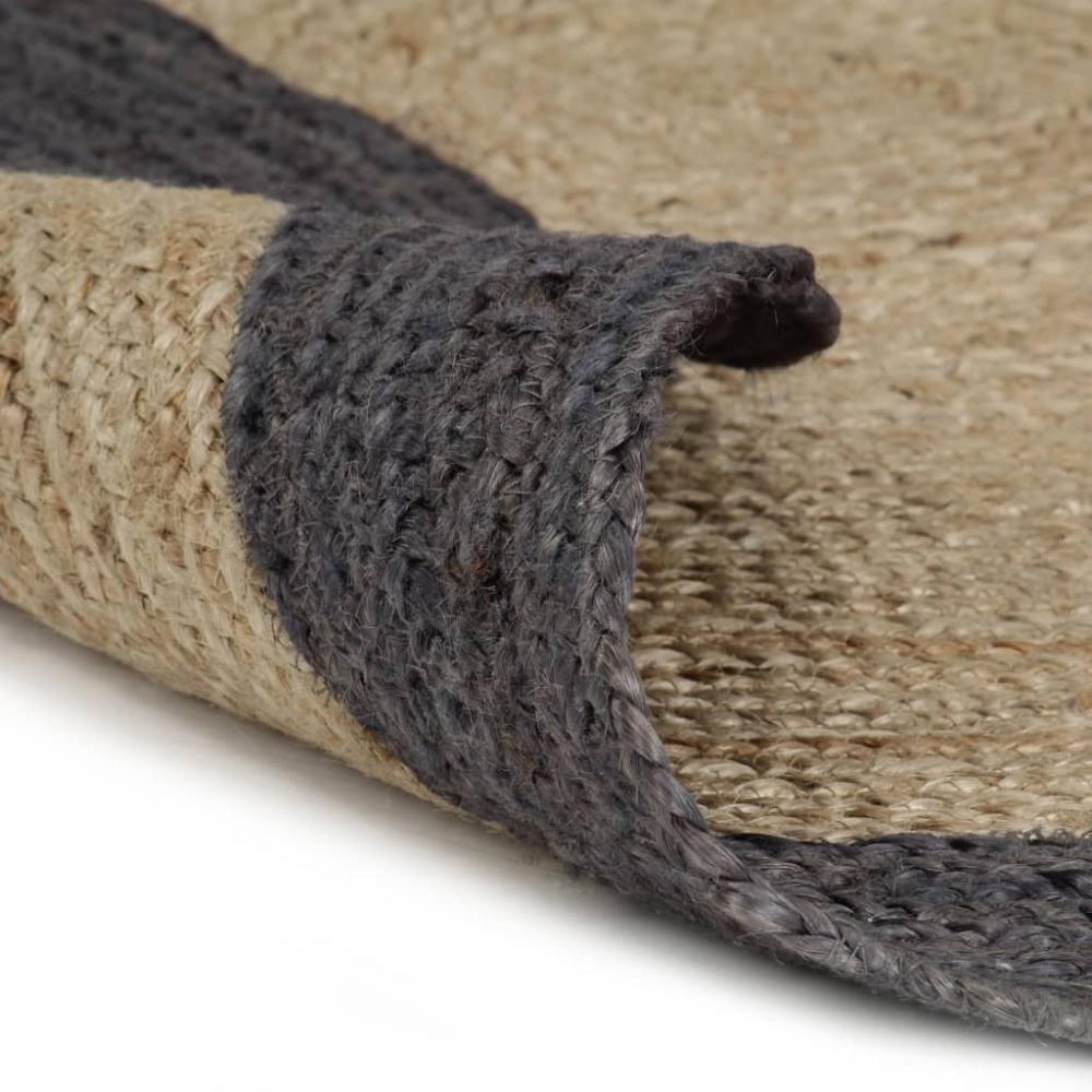 vidaXL Teppich Handgefertigt Jute mit Dunkelgrauem Rand 210 cm 343606 Bild 1