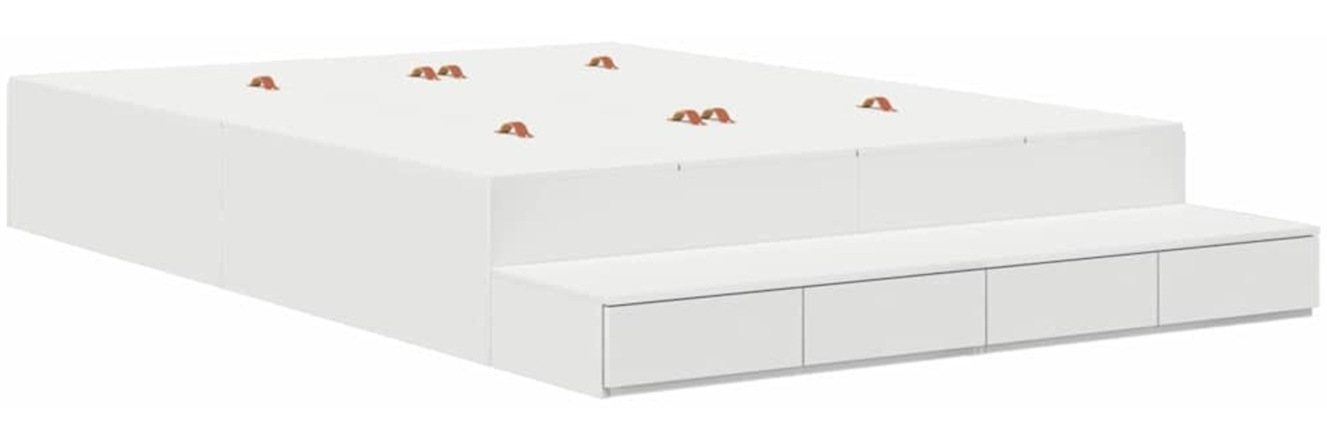 vidaXL Aufbewahrungsbettgestell mit Speicher Weiß 160 cm Holzwerkstoff 3335653 Bild 1