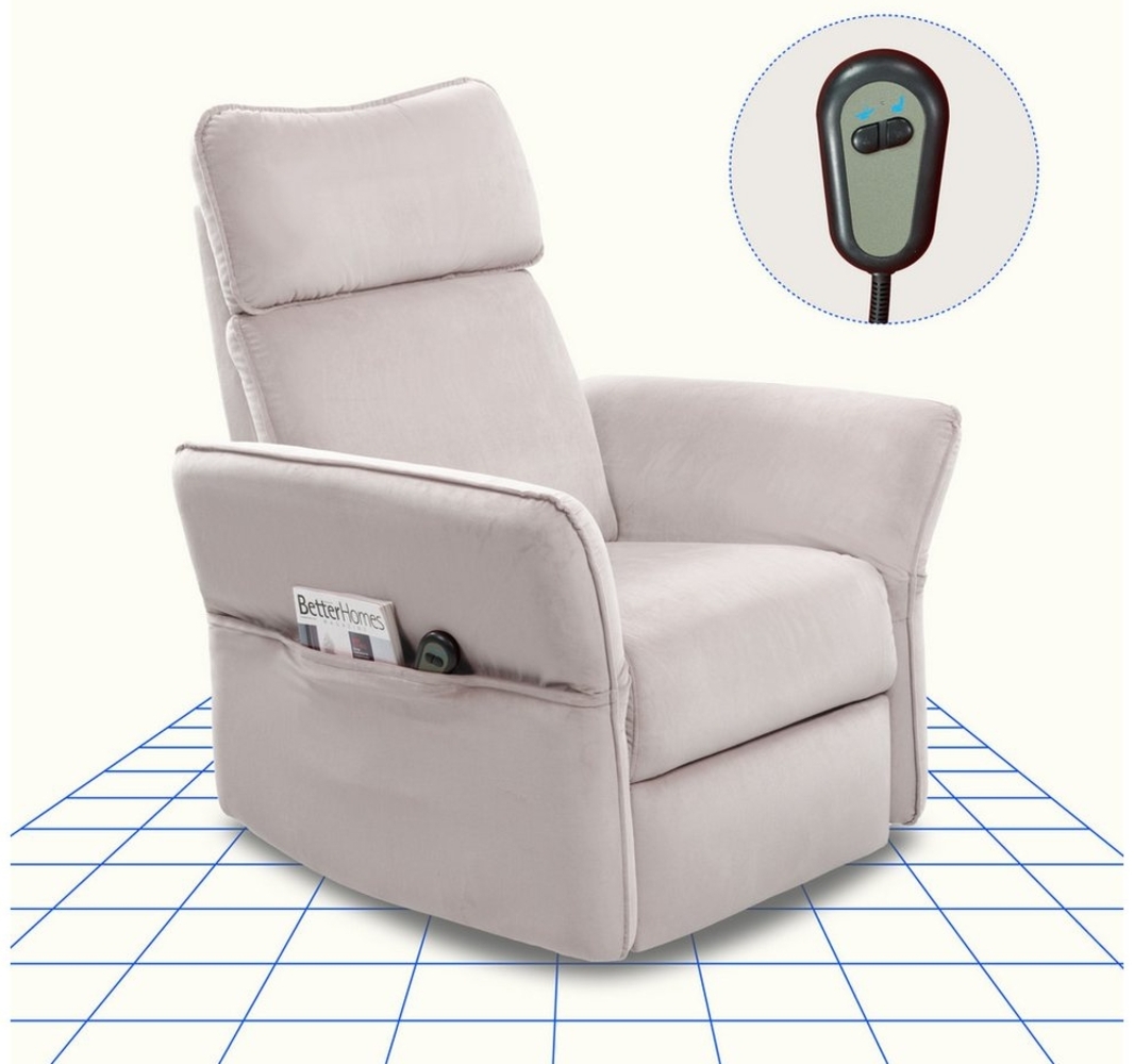 FLEXISPOT Loungesessel Relaxsessel – Elektrischer Liegesessel, drehbarer Schaukelstuhl (mit 3D-Kopfstütze, 180-225° verstellbaren Armlehnen, Rocking- & 360° Drehfunktion, mit Seitentaschen), Fernsehsessel mit verstellbare Rückenlehne im Wohnzimmer Bild 1