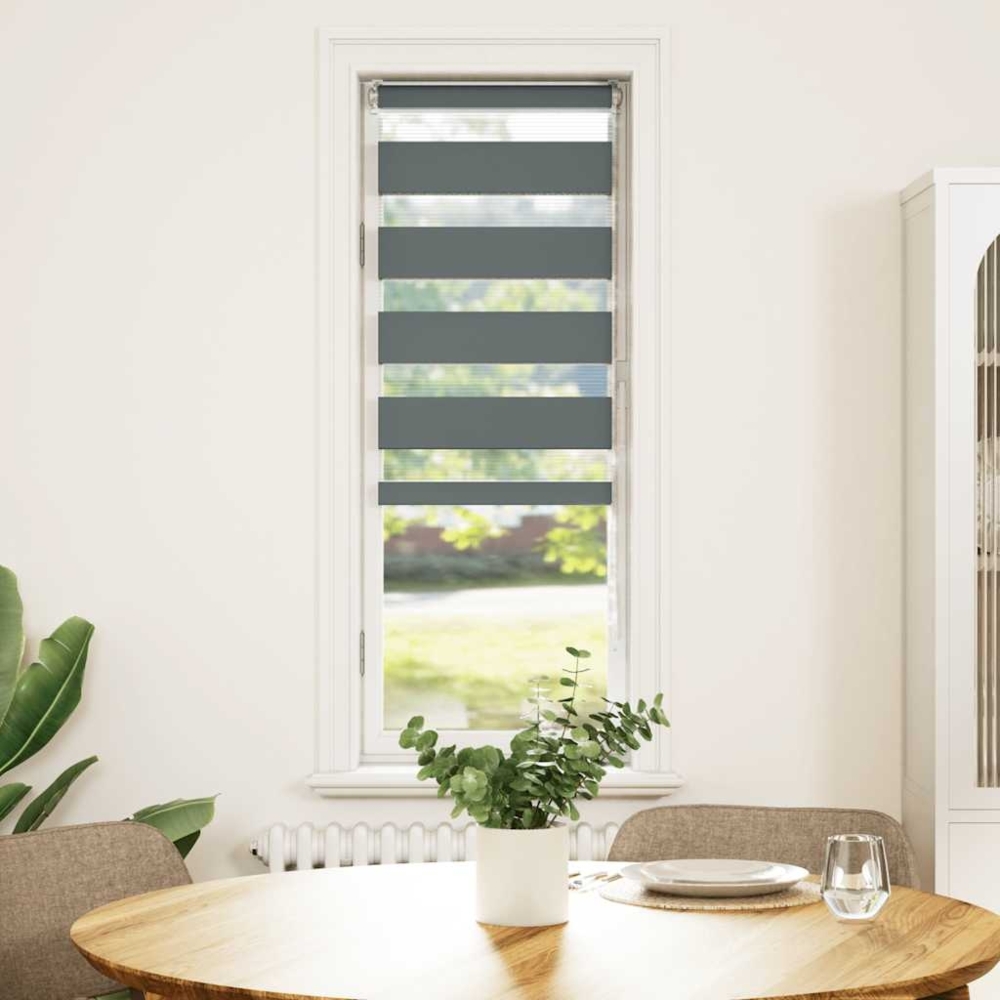 vidaXL Zebrarollo Dunkelgrau 45x100 cm Stoffbreite 40,9 cm Polyester 4014094 Bild 1