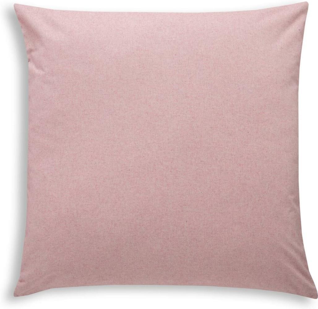 Traumschlaf Uni Melange Feinflanell Kissenbezug|70x90 cm| rose Bild 1