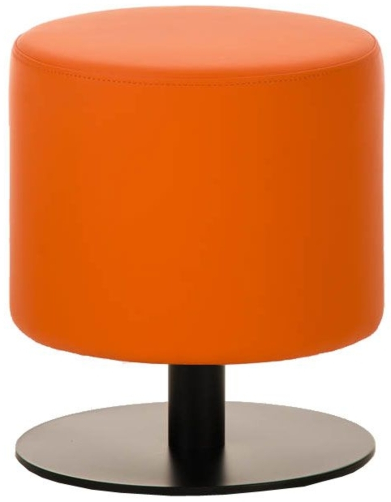 Sitzhocker - Max 2 - Hocker Rundhocker Kunstleder Orange 38x38 cm Bild 1