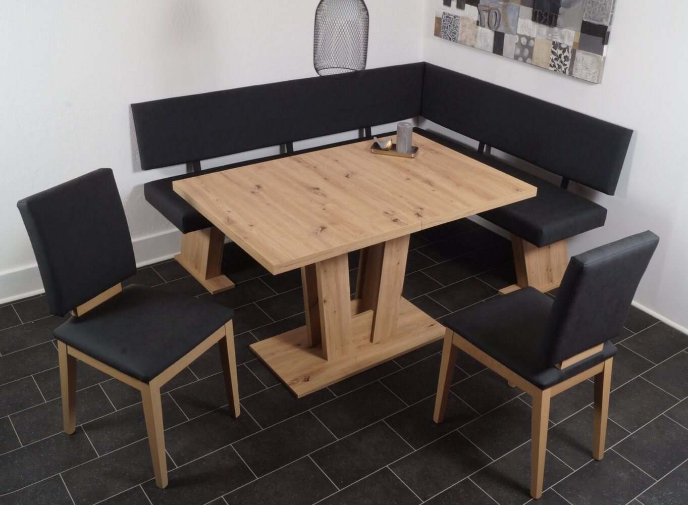 Stolebaenk Eckbankgruppe Varese MAVEAR, (1x Eckbank, 1x Tisch, 2x Stuhl), Sitz und Rücken Bezüge frei von allergisierenden Farbstoffen Bild 1