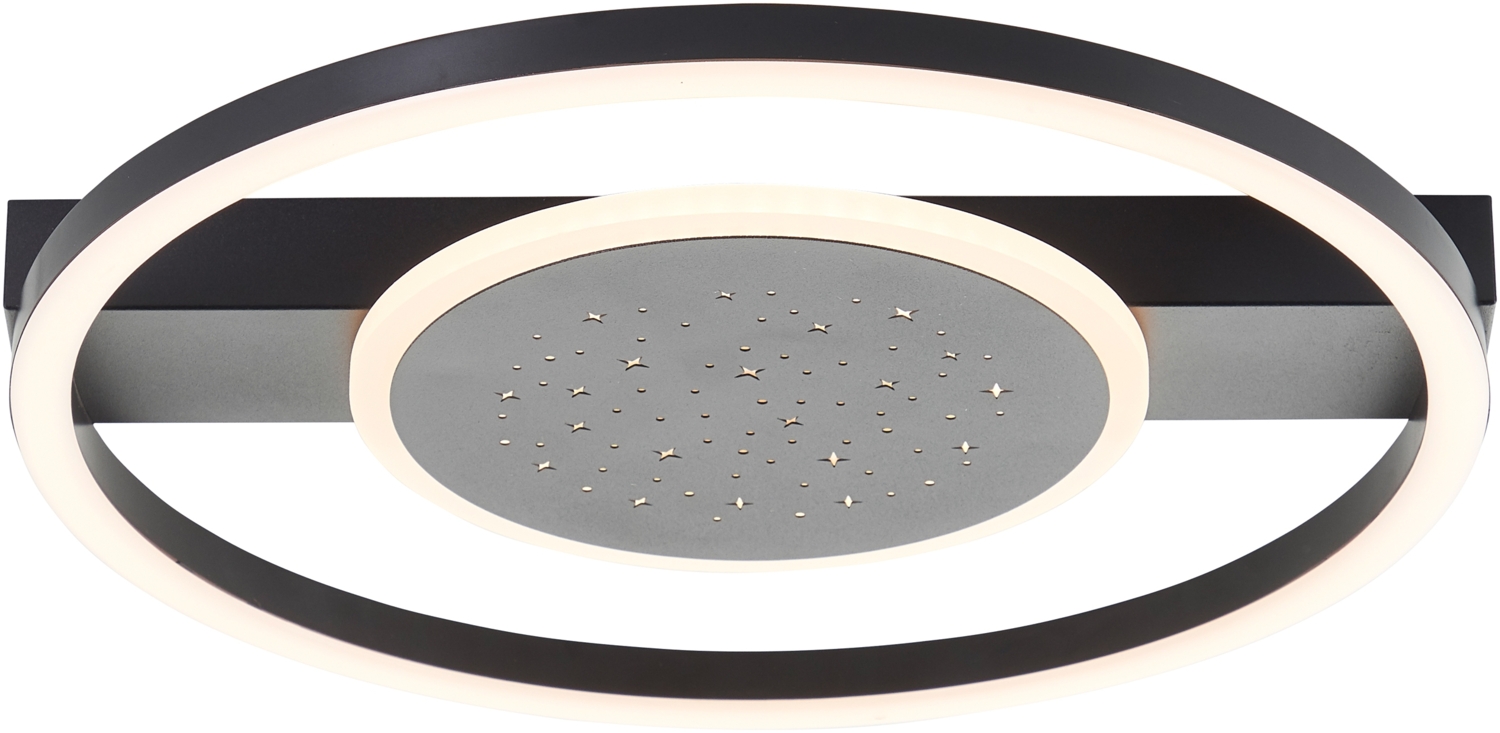 Brilliant LED Deckenleuchte Reno 37 x 37 cm, 2400 lm, 3000 K, Sternenglanz, schwarz Bild 1