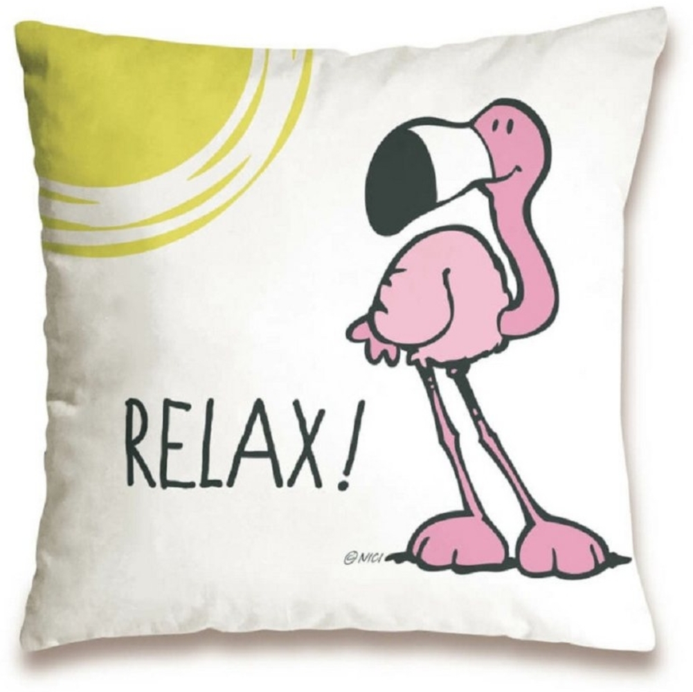 Nici 41943 Flamingo Baumwollkissen Relax, 37x37 cm Bild 1