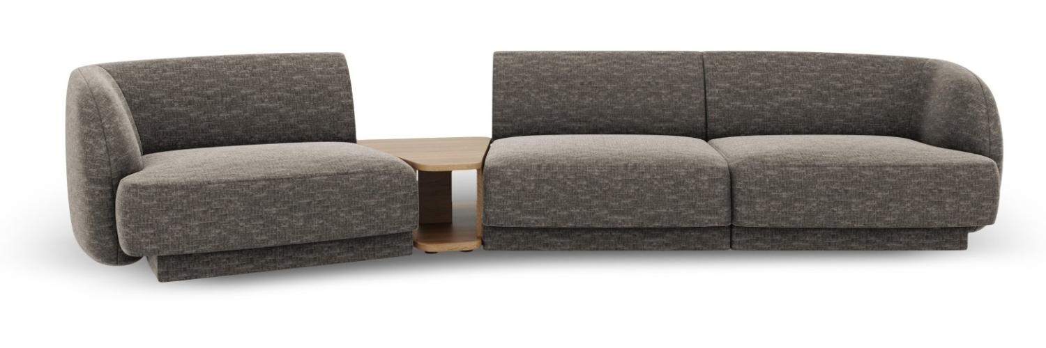 Micadoni Modulares Sofa Miley 3-Sitzer Links Chenille Grau Bild 1