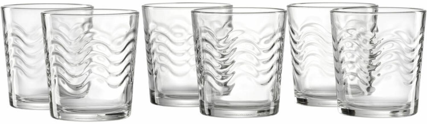 Ritzenhoff & Breker Whiskybecher Wave, 6er Set, Whisky Becher, Trinkglas, Whiskyglas, Glas, Klar, 250 ml, 812046 Bild 1