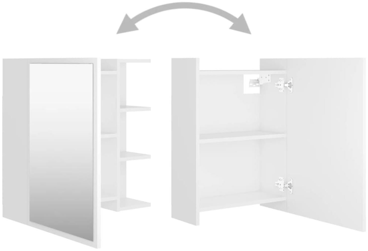 vidaXL Bad-Spiegelschrank Weiß 62,5x20,5x64 cm Holzwerkstoff 803308 Bild 1