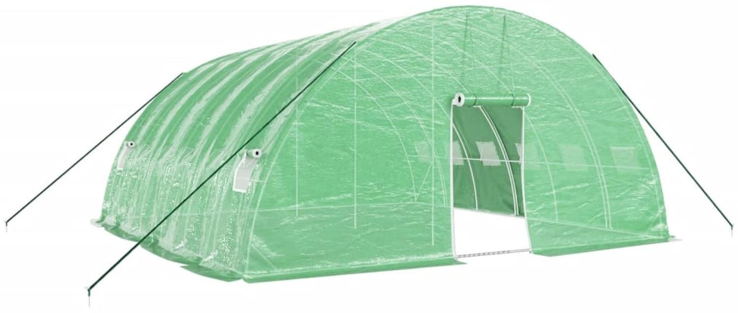 vidaXL Gewächshaus mit Stahlrahmen Grün 36 m² 6x6x2,85 m 3188106 Bild 1