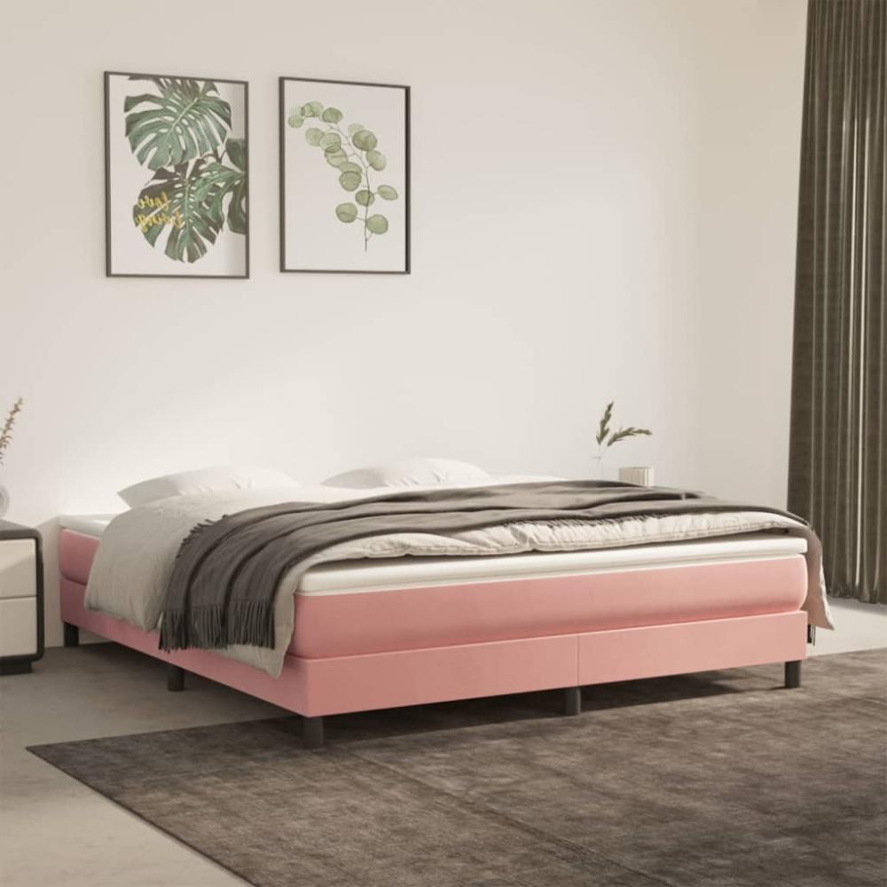 Boxspringbett Rosa 180x200 cm Samt [3120789] Bild 1