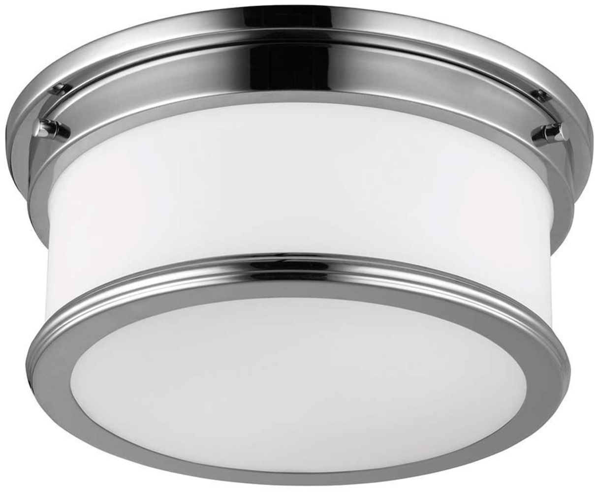 Außenleuchte, Deckenleuchte, Stahl Glas, Chrom, D 31,8 cm Bild 1