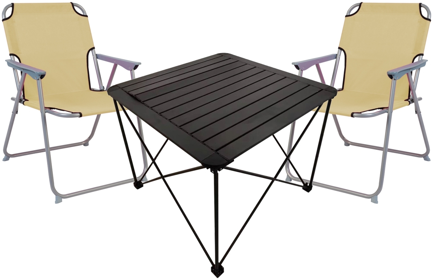 3teiliges Campingmöbel Set Campingtisch Campingstuhl L70xB70xH56cm Bild 1