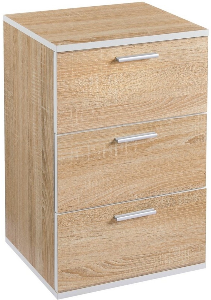 Yaheetech Nachtschrank 3 Schubladen, 59cm hoch Bild 1