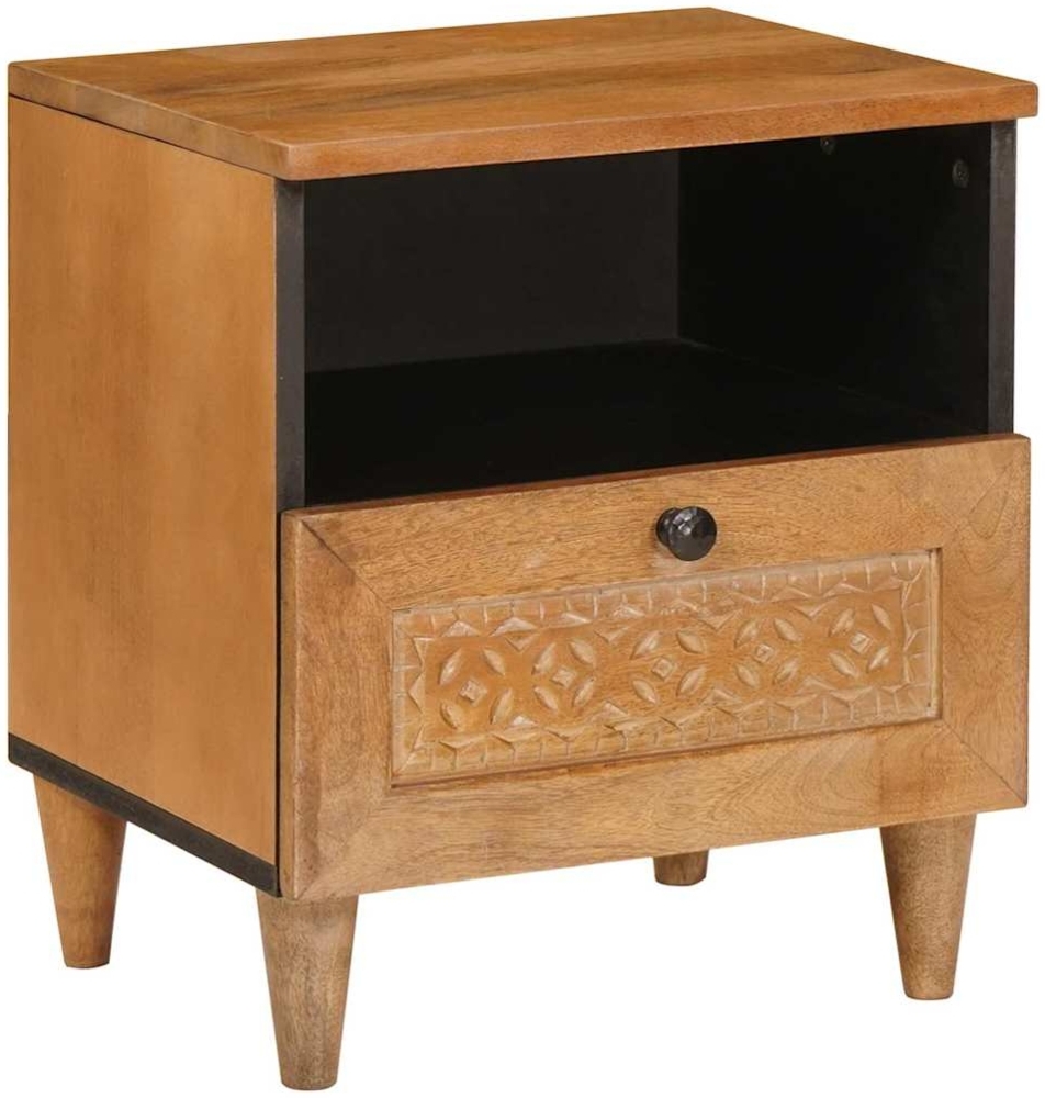 vidaXL Nachttisch Hellbraun 40 x 33 x 46 cm Massivholz Akazie 4018086 Bild 1