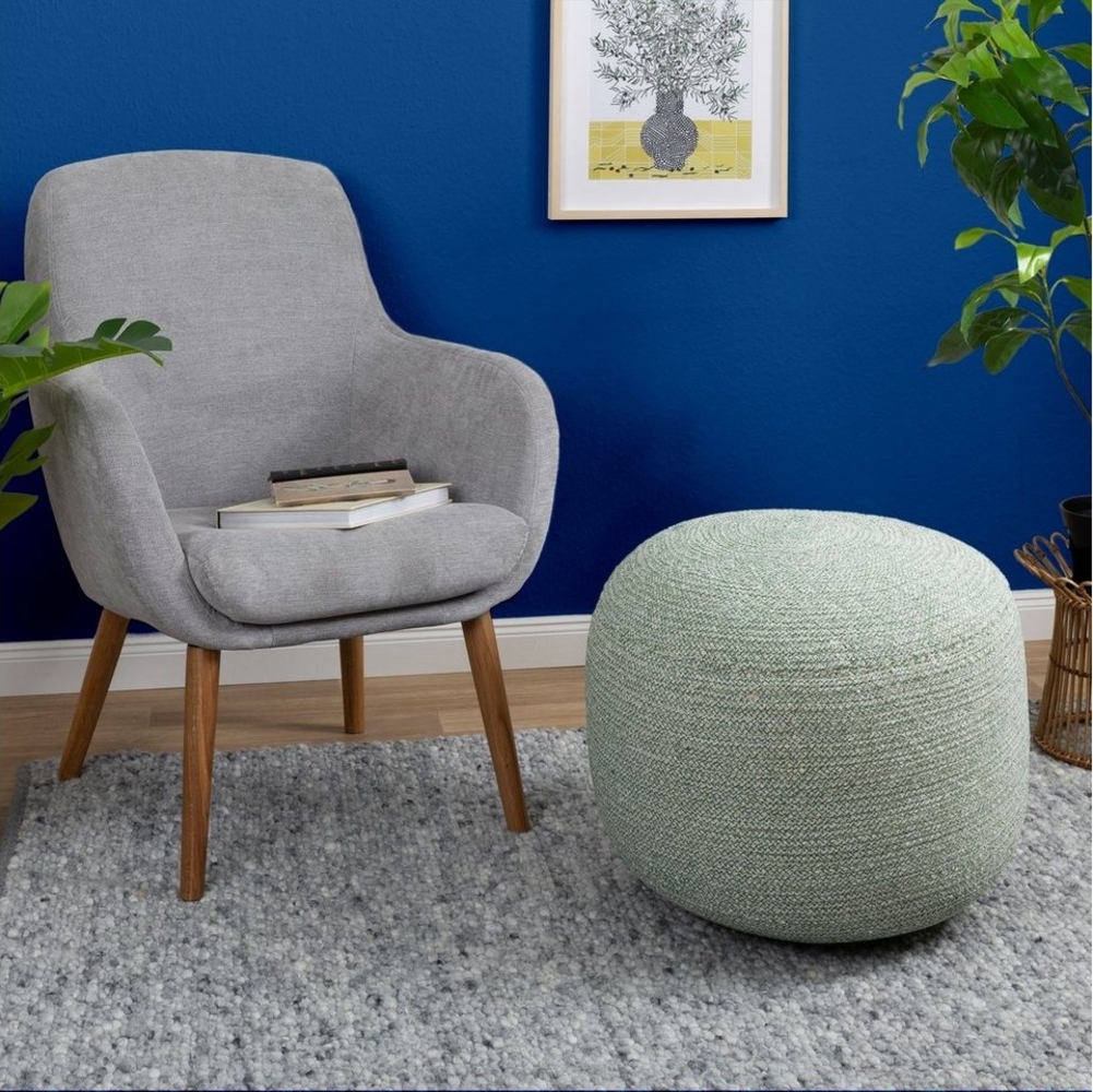 Sitzkissen Bali Pouf, Farbe: Grün meliert, Größe: 55 x 55 x 45 cm Bild 1