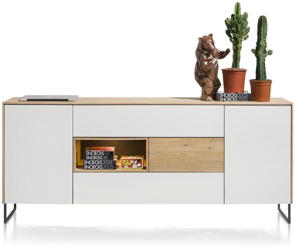 Xooon Lowboard Darwin, MDF weiss lackiert / Korpus Eiche natur furniert, BxHxT 200 x 85 x 42 cm Bild 1