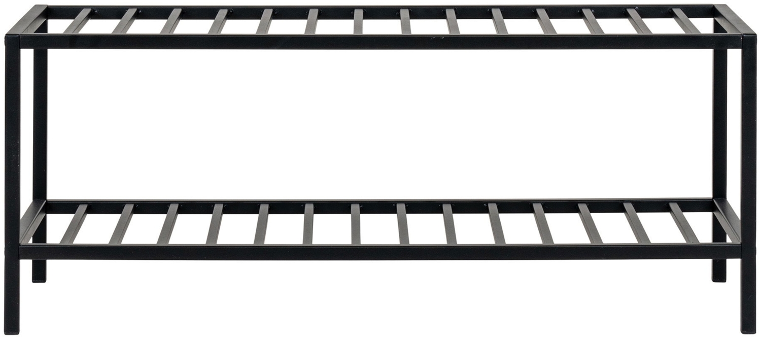 Schuhregal, 2 Einlegeböden, schwarzes Stahlgestell, 79x34 cm Bild 1