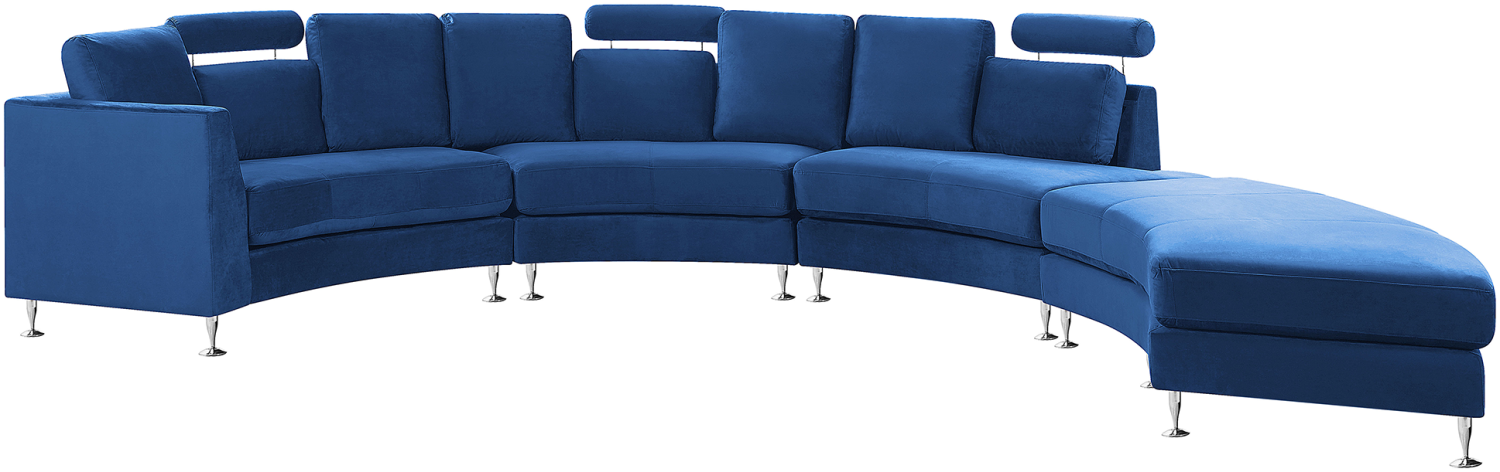 Sofa Samtstoff dunkelblau rund ROTUNDE Bild 1