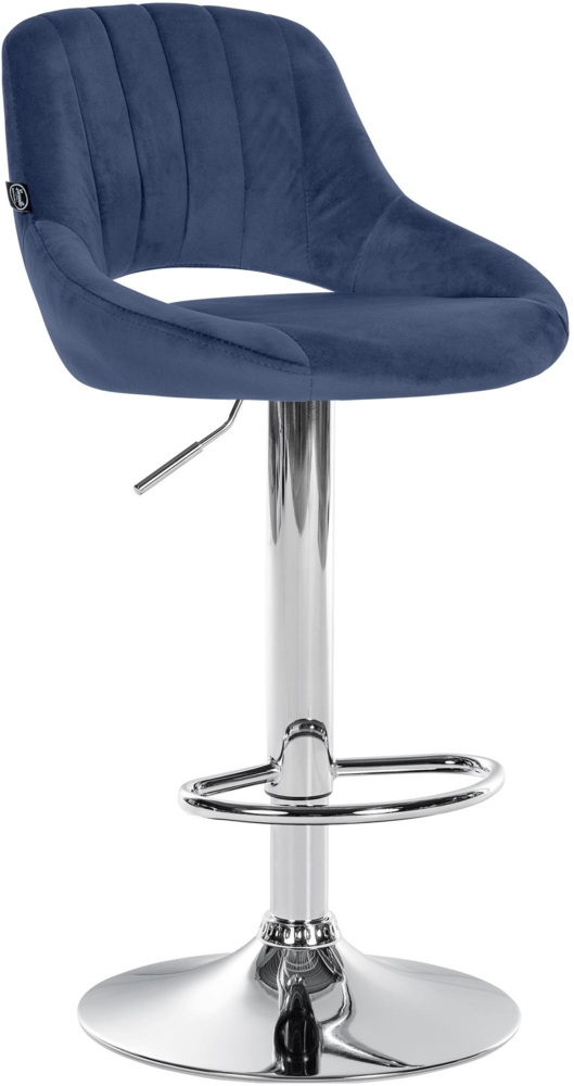 CLP Barhocker Milet Samt,blau chrom Bild 1